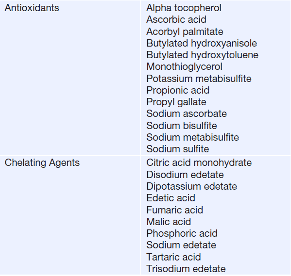 Antioxidant, Liquid dosage form, Pharmapedia,