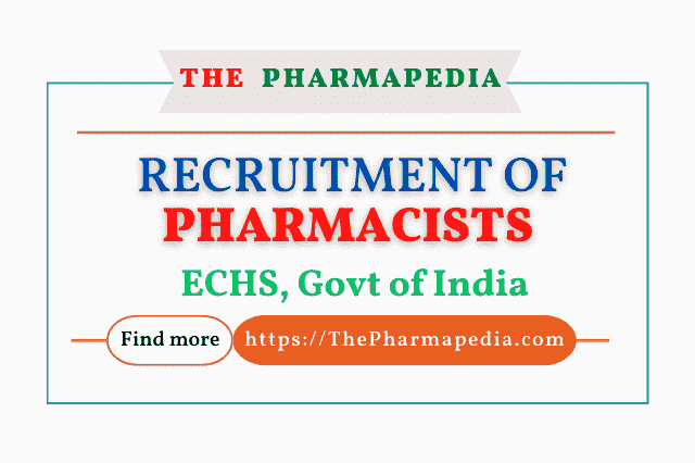 ECHS, Pharmacist, Vacancy, The Pharmapedia, Pharmapedia