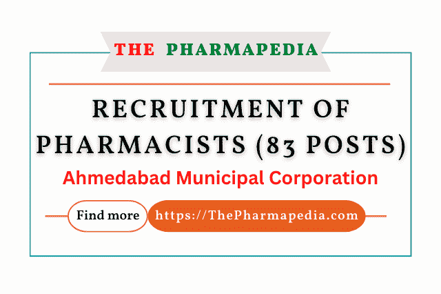 Pharmacist, Vacancy, AMC, Ahmedabad,